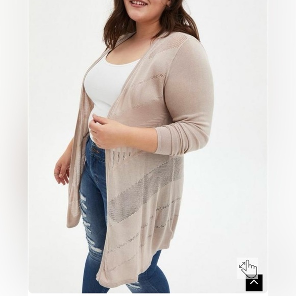 Torrid size 1 Pointelle Cardigan Open Front
Sweater oatmeal color - Picture 1 of 7